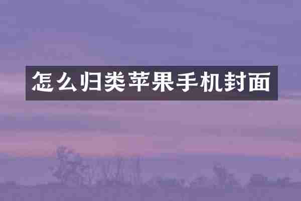 怎么归类苹果手机封面
