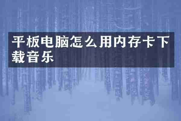 平板电脑怎么用内存卡下载音乐
