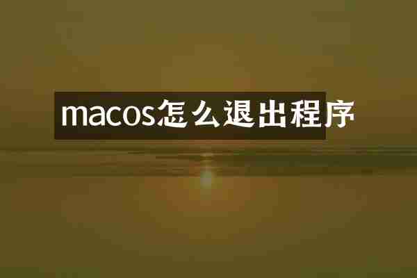 macos怎么退出程序