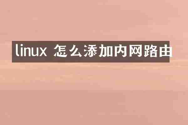 linux 怎么添加内网路由