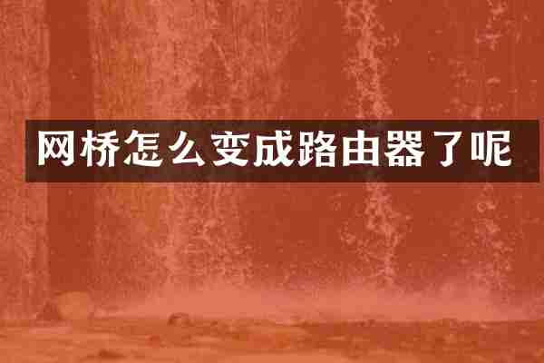 网桥怎么变成路由器了呢
