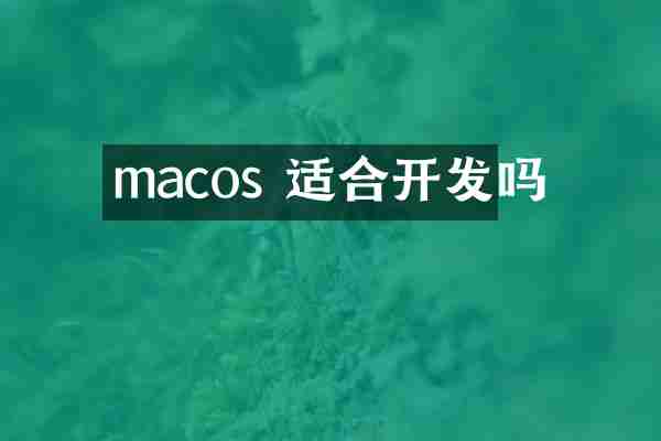 macos 适合开发吗