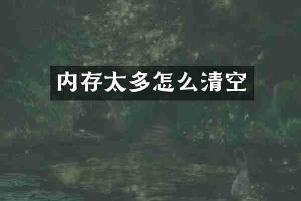 内存太多怎么清空