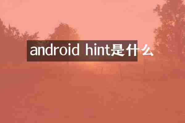 android hint是什么