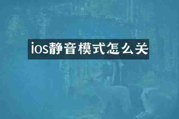 ios静音模式怎么关