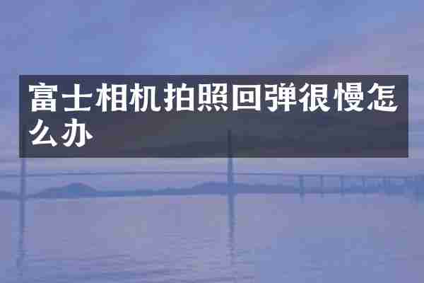 富士相机拍照回弹很慢怎么办
