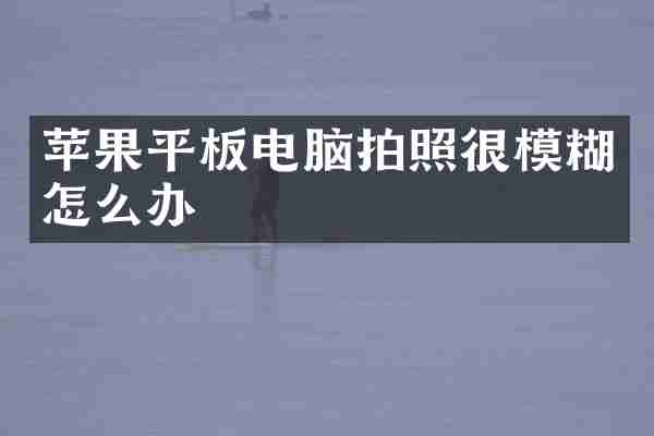 苹果平板电脑拍照很模糊怎么办