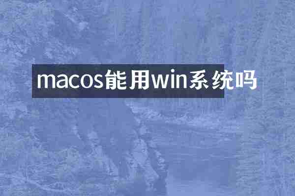 macos能用win系统吗