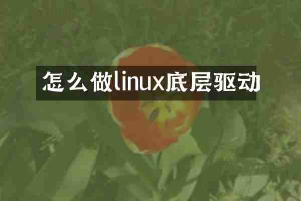 怎么做linux底层驱动