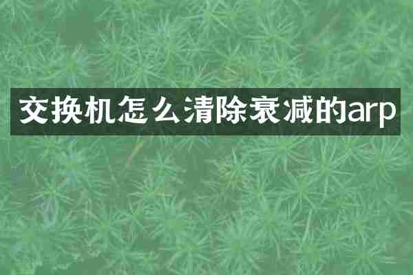 交换机怎么清除衰减的arp