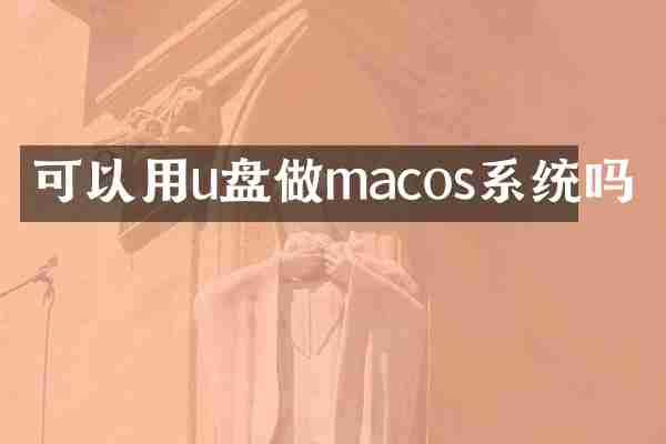 可以用u盘做macos系统吗