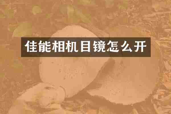 佳能相机目镜怎么开