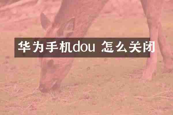 华为手机dou 怎么关闭