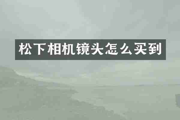 松下相机镜头怎么买到