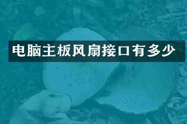 电脑主板风扇接口有多少