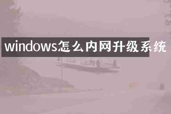 windows怎么内网升级系统