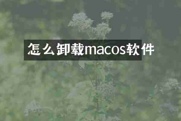 怎么卸载macos软件