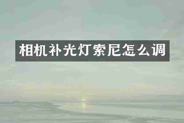 相机补光灯索尼怎么调