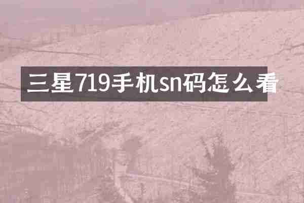 三星719手机sn码怎么看