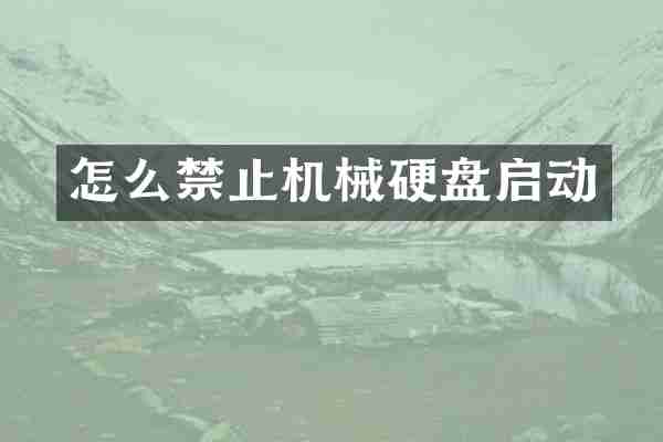 怎么禁止机械硬盘启动