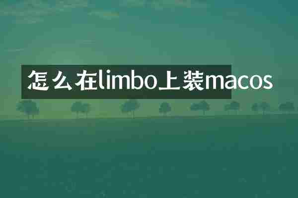 怎么在limbo上装macos