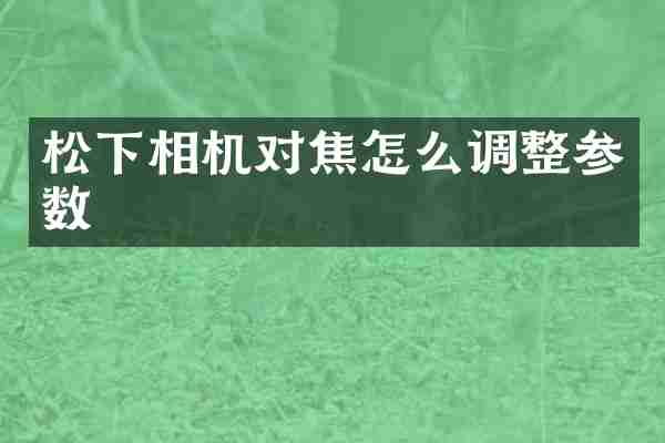 松下相机对焦怎么调整参数
