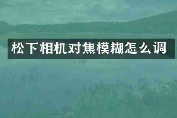 松下相机对焦模糊怎么调