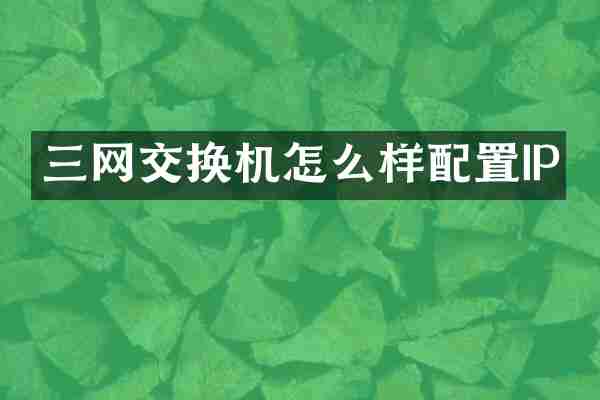 三网交换机怎么样配置IP