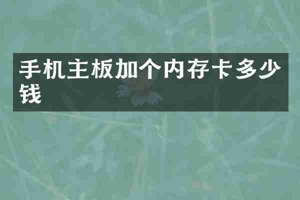 手机主板加个内存卡多少钱