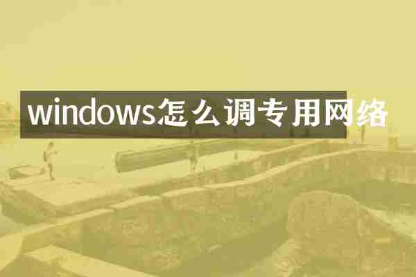 windows怎么调专用网络