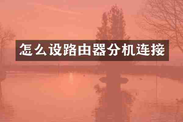 怎么设路由器分机连接
