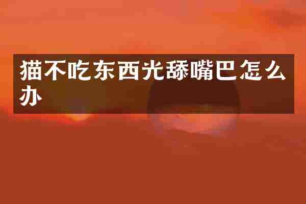 猫不吃东西光舔嘴巴怎么办