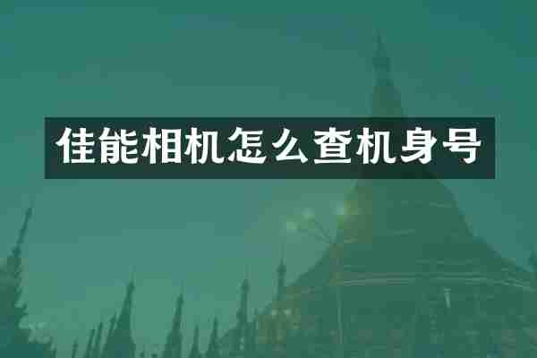 佳能相机怎么查机身号