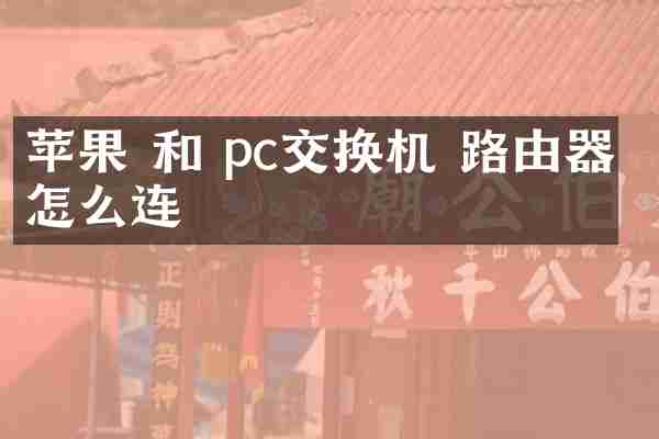 苹果 和 pc交换机 路由器 怎么连