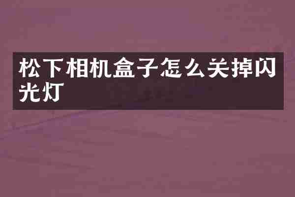 松下相机盒子怎么关掉闪光灯