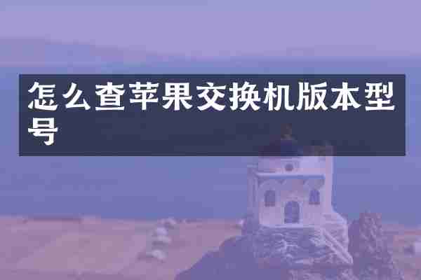 怎么查苹果交换机版本型号