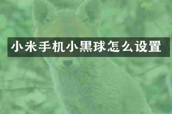 小米手机小黑球怎么设置