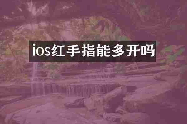 ios红手指能多开吗