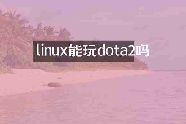 linux能玩dota2吗
