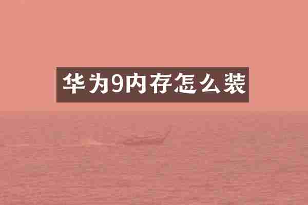 华为9内存怎么装
