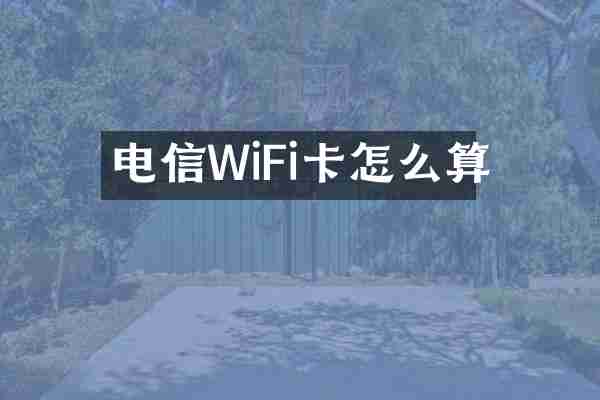 电信WiFi卡怎么算