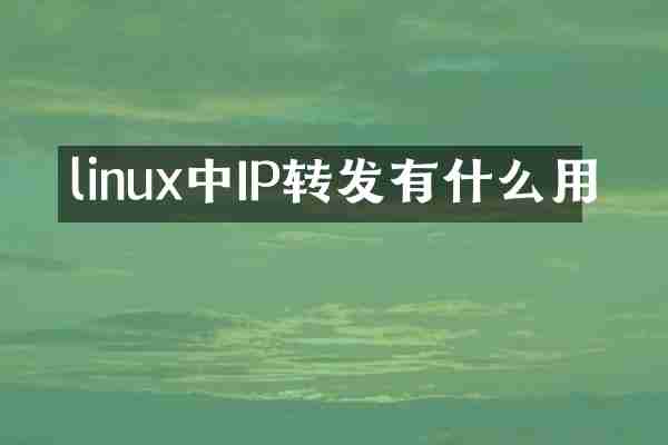 linux中IP转发有什么用