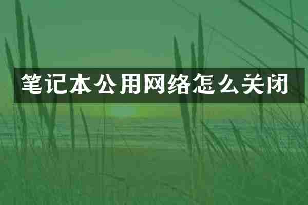 笔记本公用网络怎么关闭