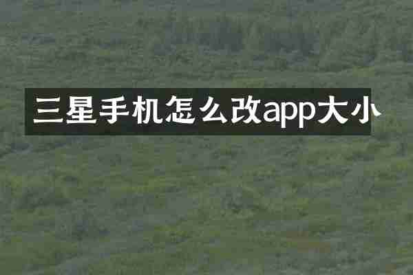 三星手机怎么改app大小