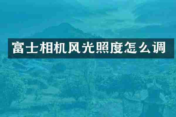 富士相机风光照度怎么调