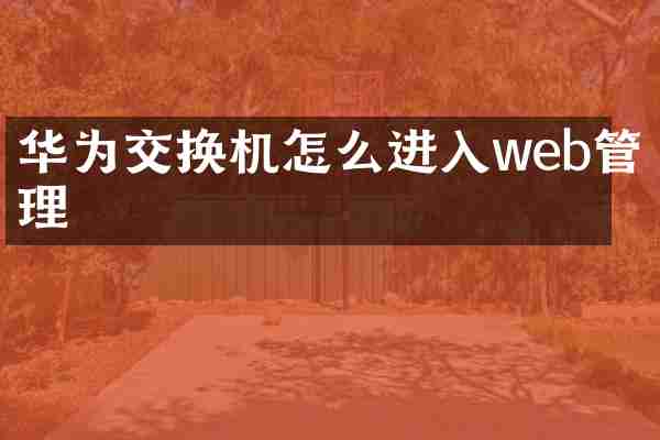 华为交换机怎么进入web管理