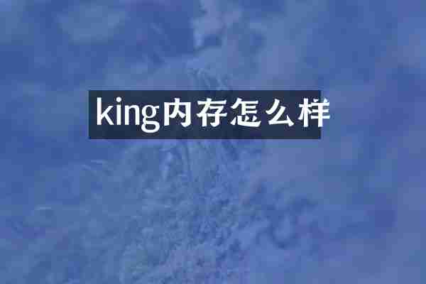 king内存怎么样