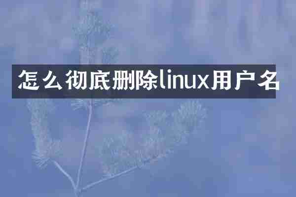 怎么彻底删除linux用户名