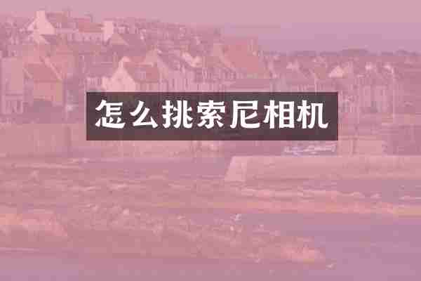怎么挑索尼相机