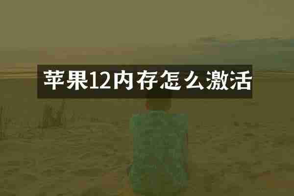苹果12内存怎么激活